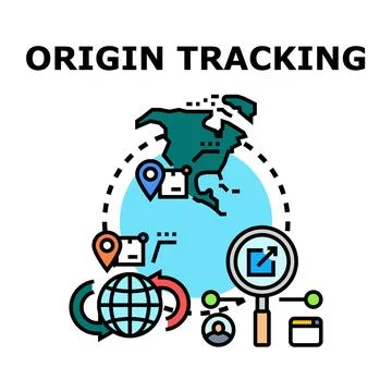 Origin tracking traceability shipping delivery concept vector Stock Illustration