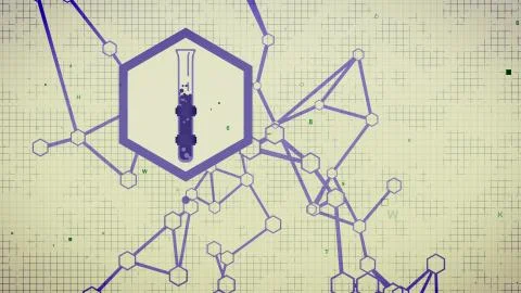 Original 3d rendering of an abstract chemical laboratory with curvy tubes, a  Stock Illustration