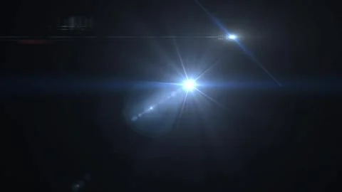 Original 3d rendering of one big and one small spotlights shimmering brightly Stock Illustration