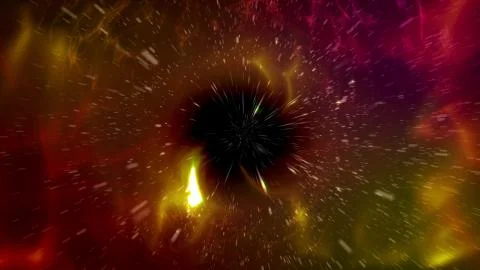 Original 3d rendering of an outer space black hole with spiral plazma looking Illustrazione stock