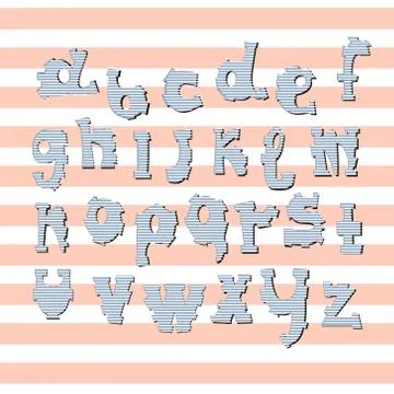 Original alphabet in marine style. Vector Illustration Stock Illustration