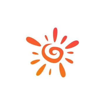 Original and creative sun drawing. Vector Stock Illustration