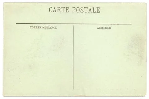 Original Antique Back Side POSTCARD Stock-Fotos