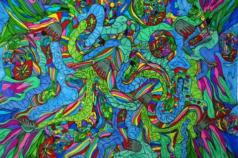 Original Artwork Under The Sea Stock Illustration