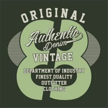 ORIGINAL AUTHENTIC DENIM Illustrazione stock