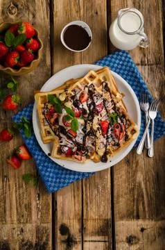 Original Belgian waffles Stock Photos