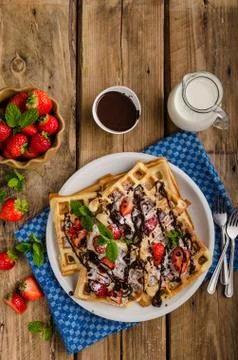 Original Belgian waffles Stock Photos