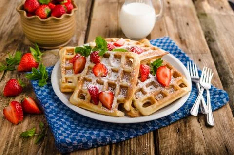 Original Belgian waffles Stock Photos