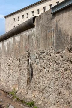 The original Berlin wall without graffiti. Stock Photos