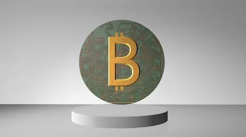 Original bitcoin (BTC) isolated on white background. 스톡 일러스트