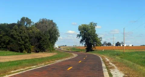 Original brick section of route 66 Stock Photos
