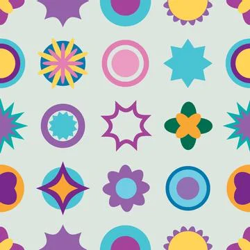Original Circles &amp; Stars Background Pattern Vector Illustrazione stock