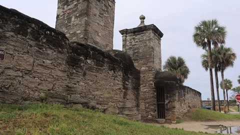 The Original City Gates of St Augustine Stock Footage