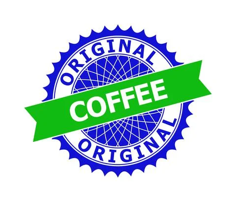ORIGINAL COFFEE Bicolor Clean Rosette Template for Watermarks Stock-Illustration
