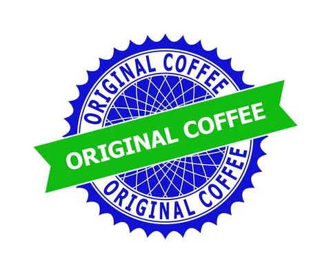 ORIGINAL COFFEE Bicolor Clean Rosette Template for Watermarks Stock-Illustration
