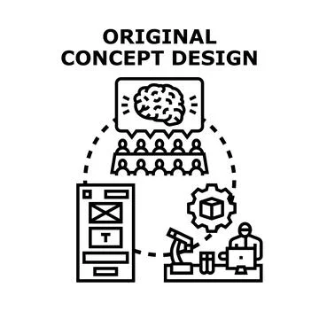 Original concept design process developing new ideas Illustrazione stock