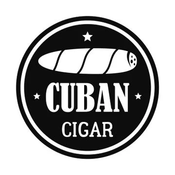 Original cuban cigar logo, simple style Stock Illustration