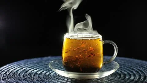 The original cup of tea in the darkness Stock Footage 10593517
