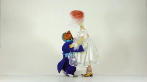 The original dance number with two dolls- part 3 Stock Footage 3981017