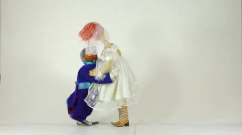 The original dance number with two dolls- part- 5 Stock Footage 3981030