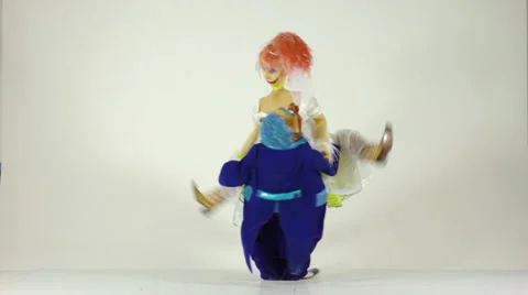 The original dance number with two dolls- part 6 Stock-Footage 3981037