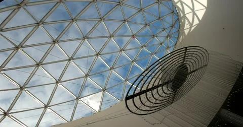 Original design inside. A large skylight let the sunlight in Stock Footage 68944724