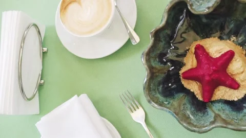 Original dessert serving. Stock Footage 143004874