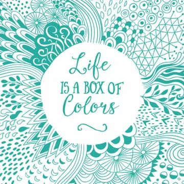 Original doodle frame made of abstract freehand ornament, handmade elements. Stock Illustration