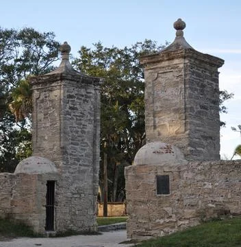 Original Entry Gates to Saint Augustine Stock Photos