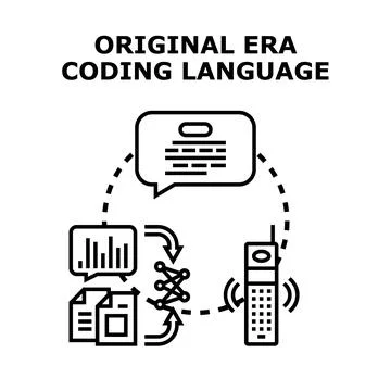 Original era coding language concept workflow 스톡 일러스트