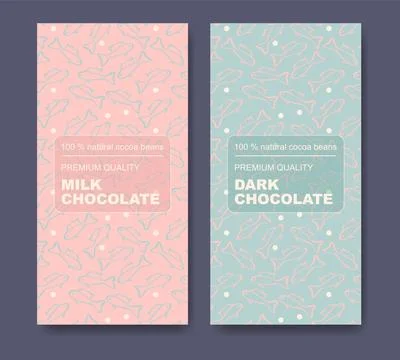 The original finest chocolate abstract vector package design label set. Stock Illustration