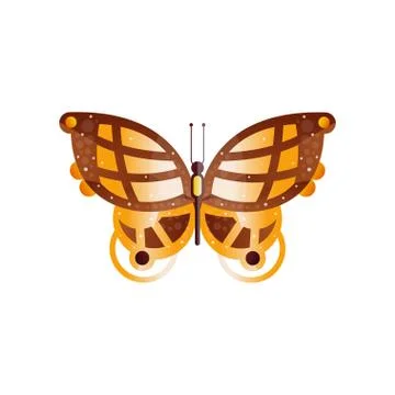 Original flat vector icon of wonderful butterfly with gradients and texture on Stock-Illustration