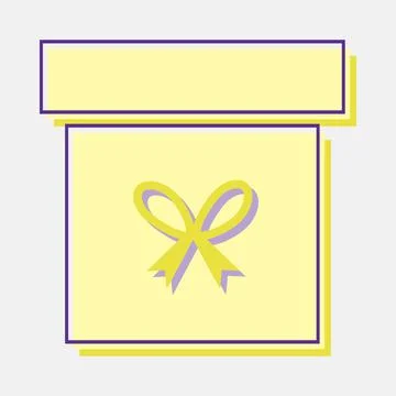 Original gift box in light yellow design with bow Illustrazione stock