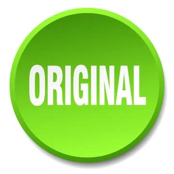 Original green round flat isolated push button Illustrazione stock