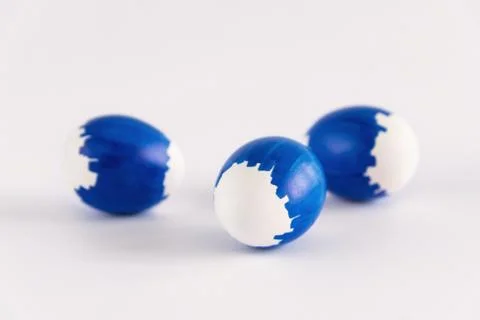 Original group of blue easter eggs Stock Photos