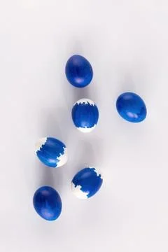 Original group of blue easter eggs Stock Photos