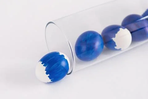 Original group of blue easter eggs Foto stock