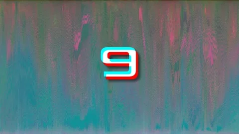 Original Hacked retro Glitch COUNTDOWN from 10 to 0 Video stock 119216093