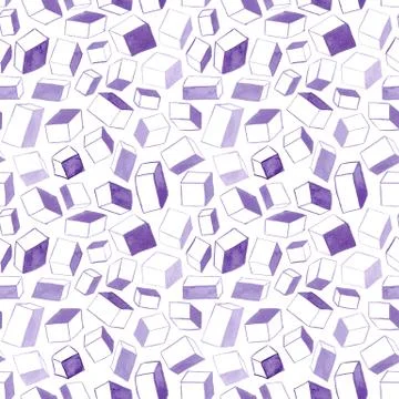 Original hand drawn cubes abstract background, seamless pattern Stock Illustration