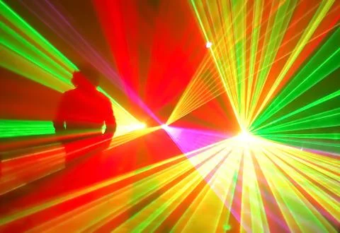 Original lighting effect it created by the laser. Stock Photos