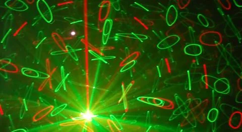 Original lighting effect it created by the laser. Stock Photos