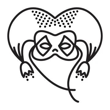 Original line jester mask Stock Illustration
