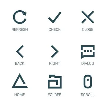 Original line vector icons for web and mobile Stock Illustration