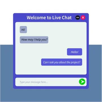 Original live chat window for web pages Stock Illustration