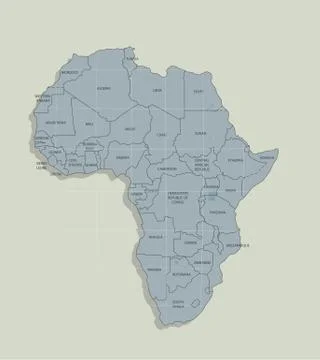 The original map of the African continent Stock Illustration