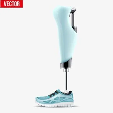 Original Modern Prosthetic leg mechanism Illustrazione stock