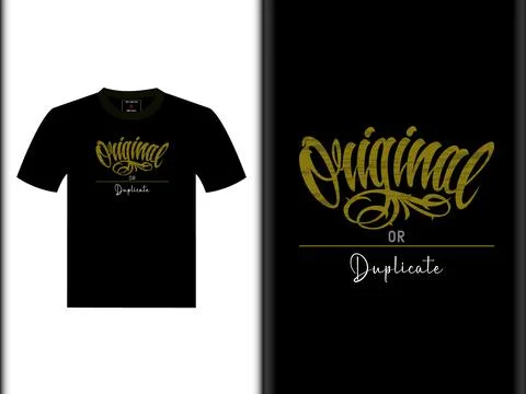 Original or Duplicate vector T-Shirt Design Stock Illustration