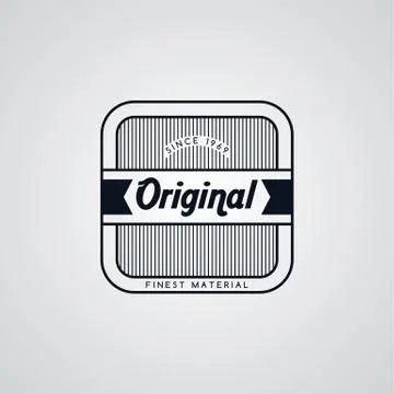 Original premium label retro theme badge emblem Stock Illustration