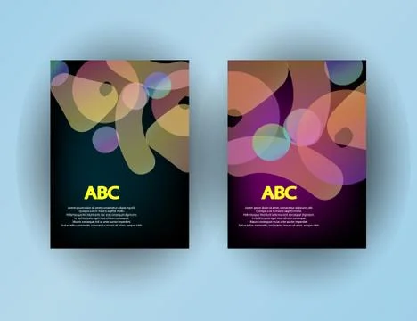 Original Presentation templates. Set of vector abstract posters with geometri Stock Illustration
