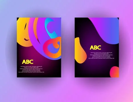 Original Presentation templates. Set of vector abstract posters with geometri Stock Illustration